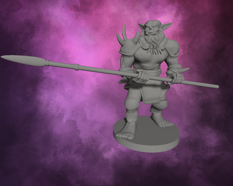 3D Printed Miniature - Bugbear with Lance