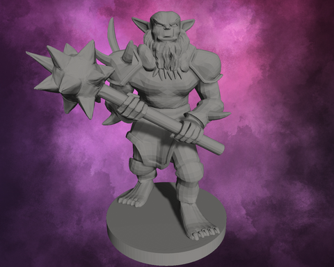 3D Printed Miniature - Bugbear with Morningstar
