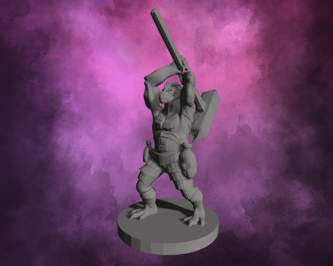 3D Printed Miniature - Dragonborn Barbarian with Maul