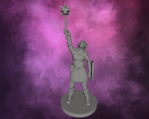 3D Printed Miniature - Dragonborn Female Paladin Cleric