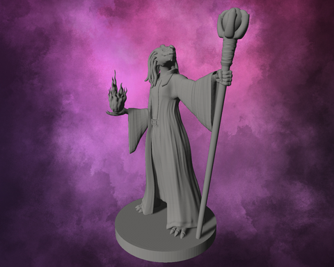 3D Printed Miniature - Dragonborn Female Sorcerer Style 2