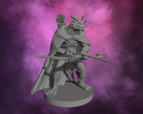 3D Printed Miniature - Dragonborn Male Ranger