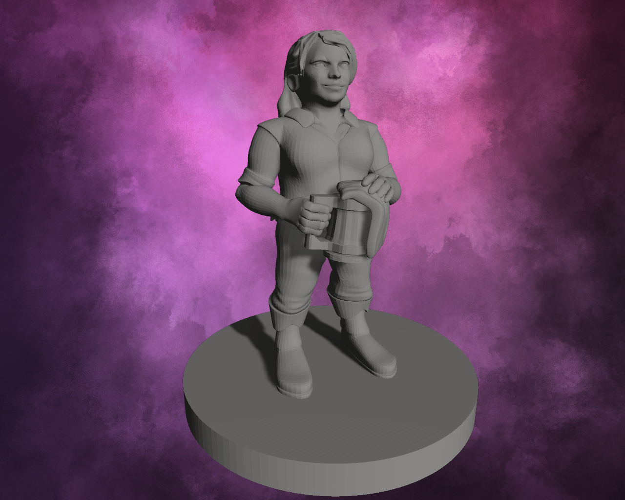 3D Printed Miniature - Dwarf Female Barkeeper