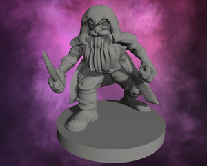 3D Printed Miniature - Dwarf Rogue