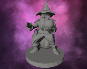 3D Printed Miniature - Dwarf Wizard Style 1