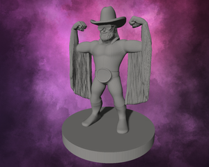 3D Printed Miniature - Dwarf Wrestler Bard