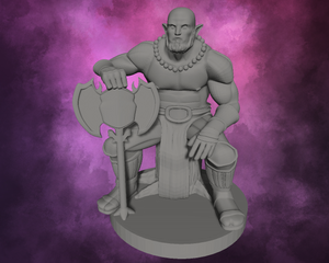 3D Printed Miniature - Goliath Barbarian Chieftain Sitting