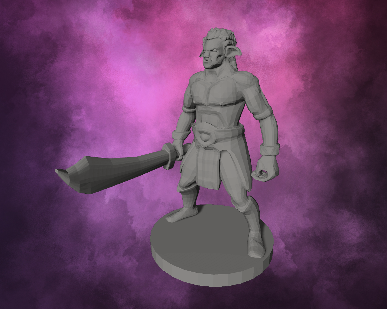 3D Printed Miniature - Half Orc Bandit Captain