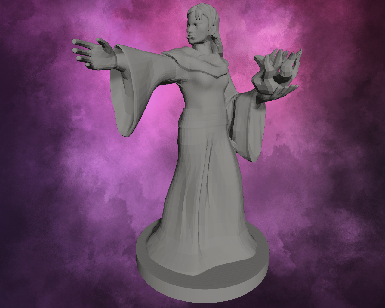 3D Printed Miniature - Half Orc Female Warlock