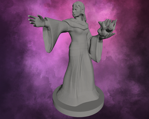 3D Printed Miniature - Half Orc Female Warlock