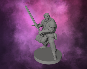 3D Printed Miniature - Half Orc Paladin