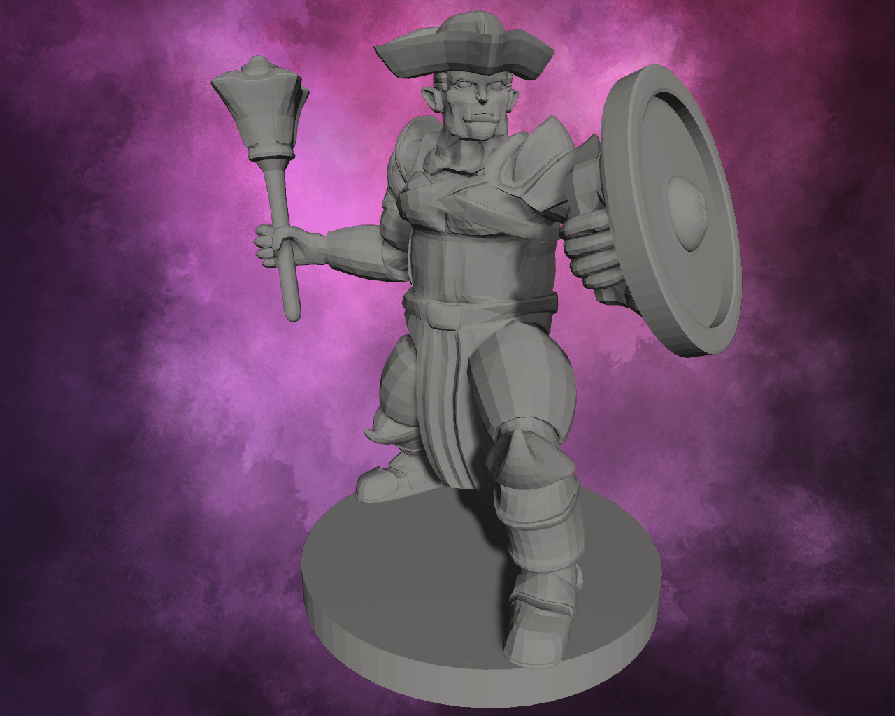 3D Printed Miniature - Half Orc Pirate Captain