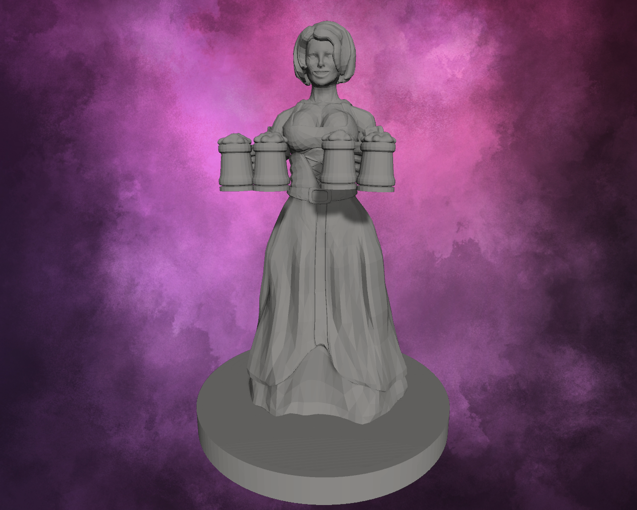 3D Printed Miniature - Human Barmaid