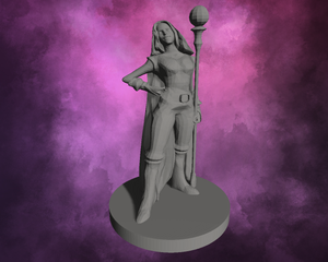 3D Printed Miniature - Human Female Fire Sorcerer Style 1