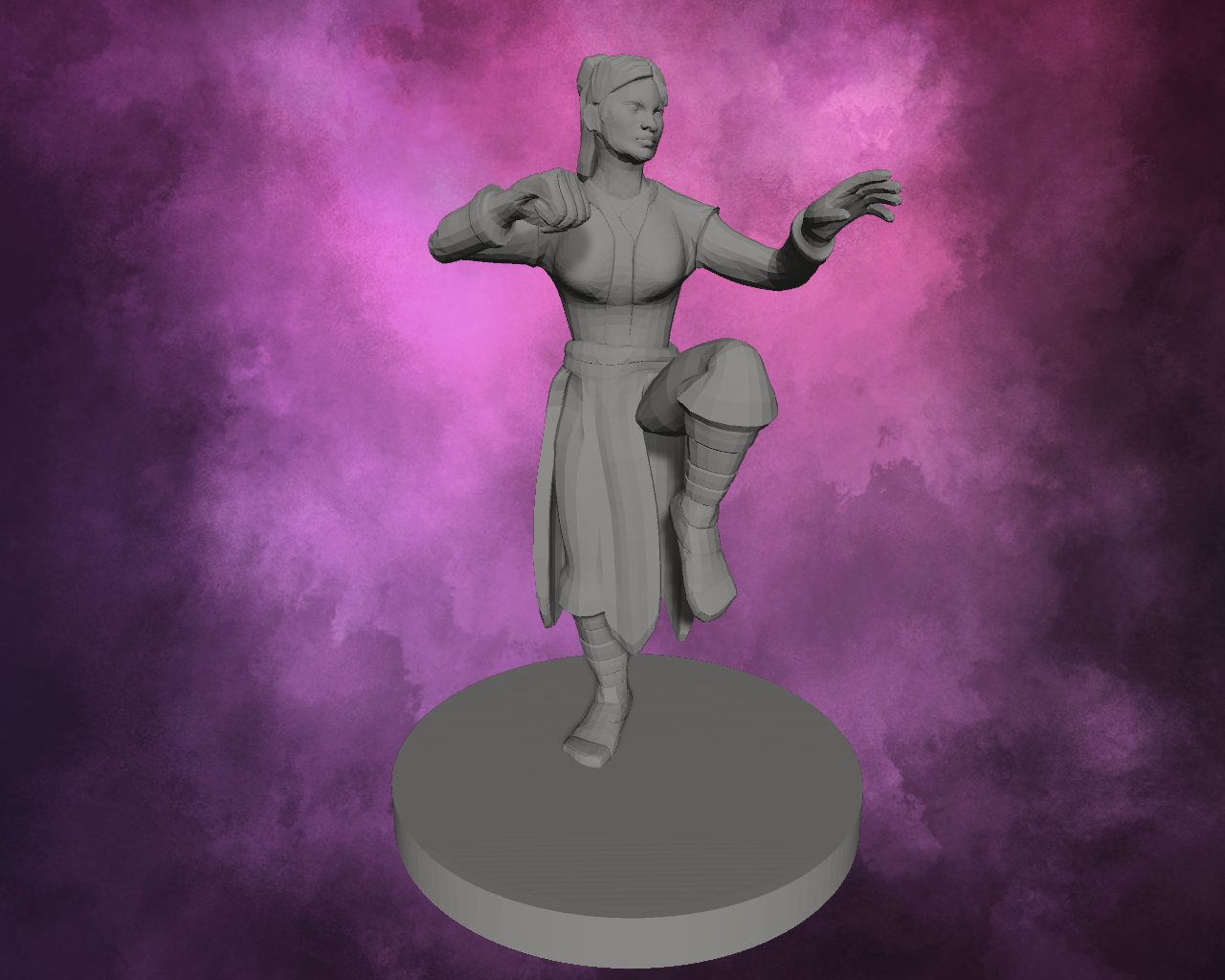 3D Printed Miniature - Human Female Monk Style 1