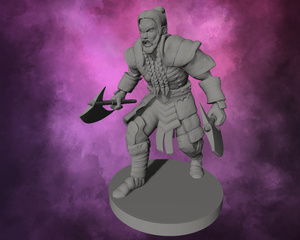 3D Printed Miniature - Human Male Barbarian Style 4
