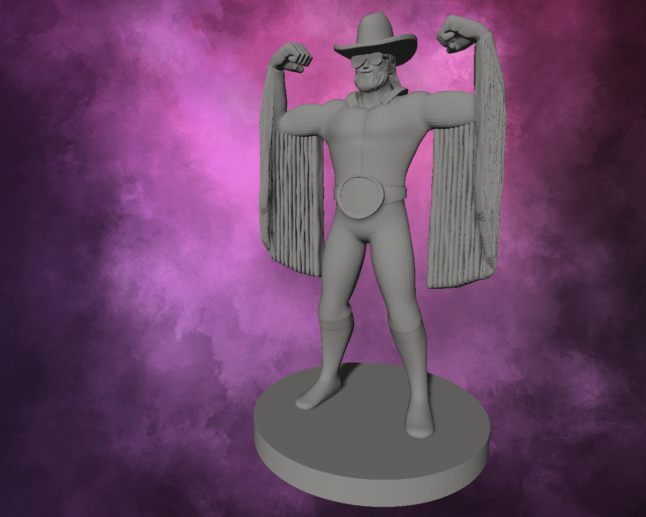 3D Printed Miniature - Human Wrestler Bard