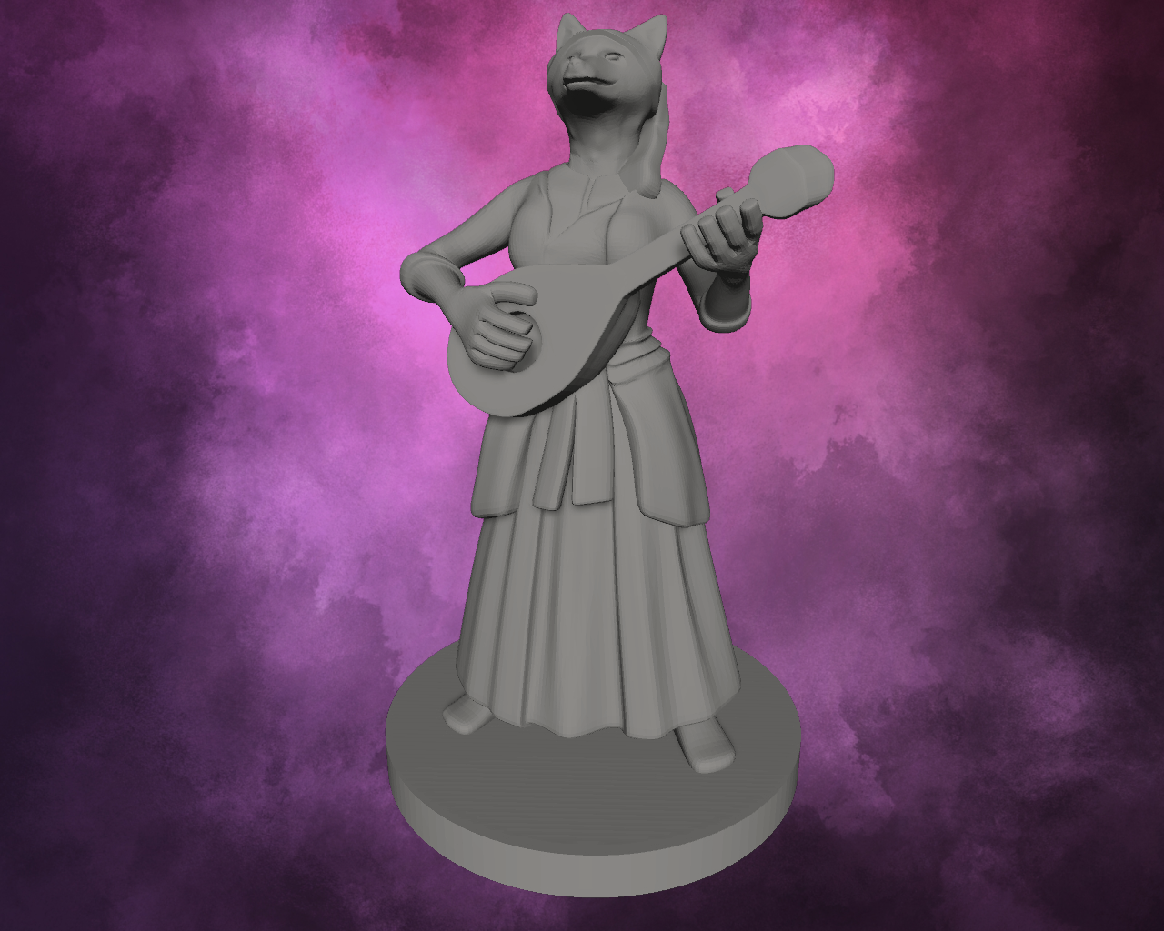 3D Printed Miniature - Kitsune Bard