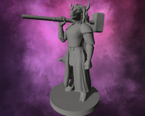 3D Printed Miniature - Minotaur Female Cleric