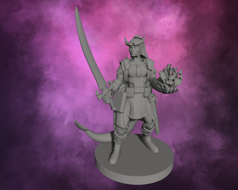 3D Printed Miniature - Tiefling Female Hexblade Warlock
