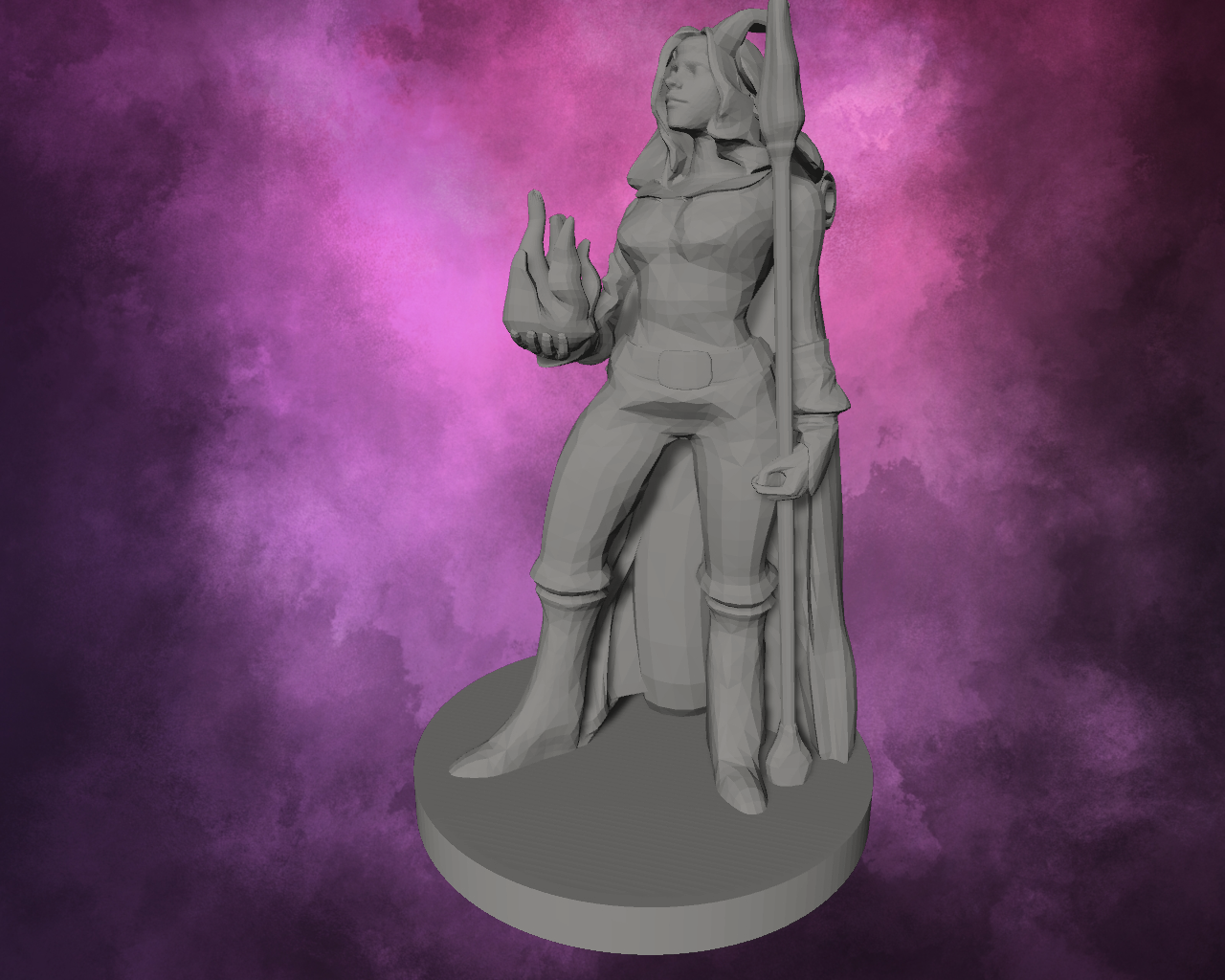 3D Printed Miniature - Tiefling Female Sorcerer
