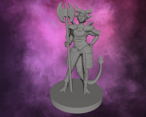 3D Printed Miniature - Tiefling Female Warlock Style 2