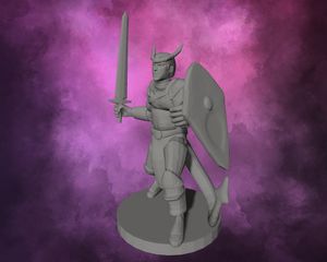 3D Printed Miniature - Tiefling Fighter