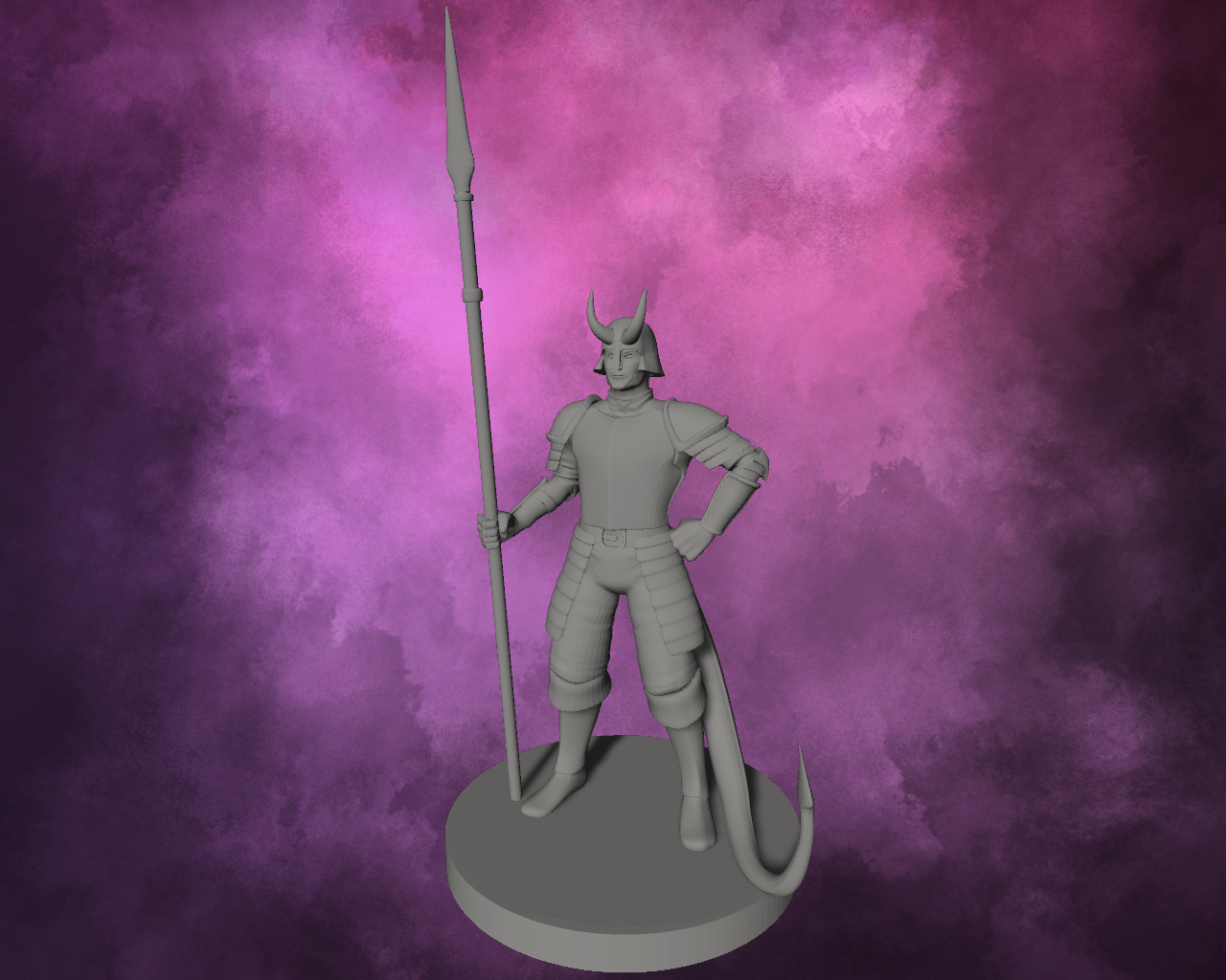 3D Printed Miniature - Tiefling Guard