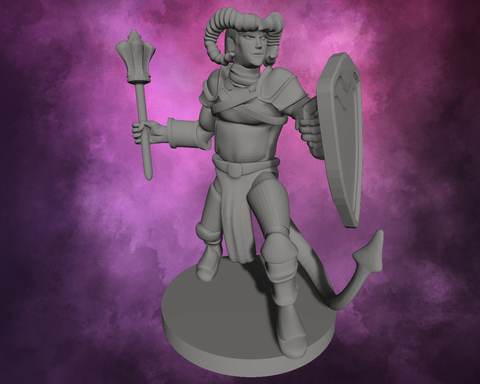 3D Printed Miniature - Tiefling Male Cleric
