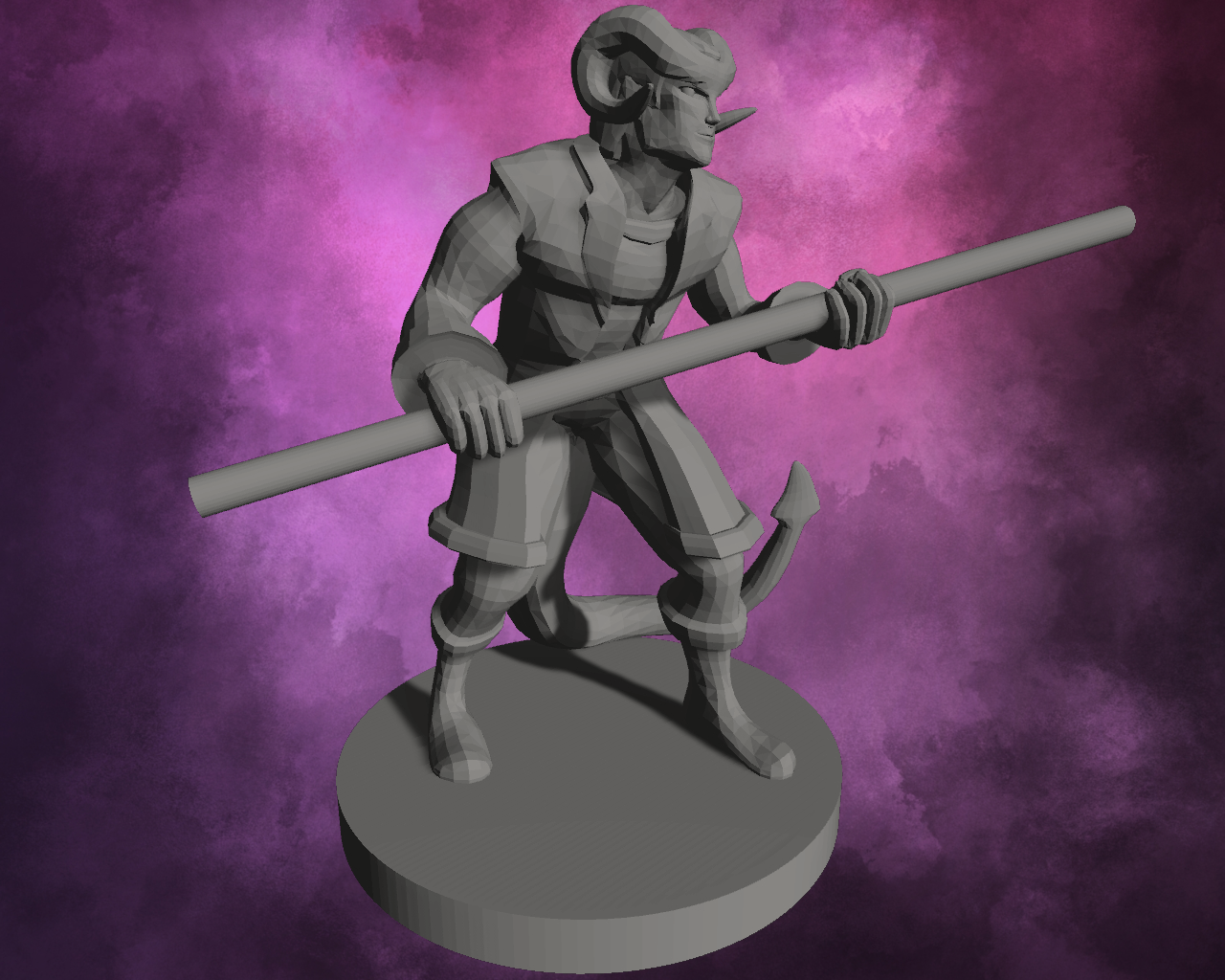 3D Printed Miniature - Tiefling Male Monk