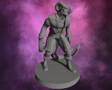 3D Printed Miniature - Tiefling Male Monk with Bow