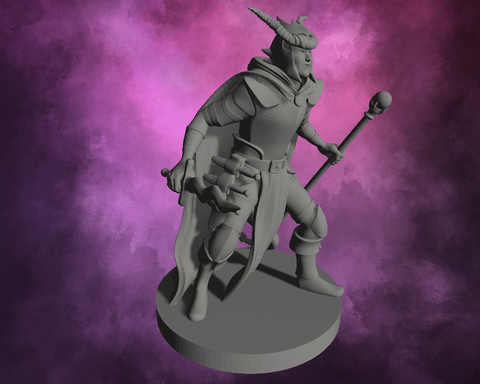 3D Printed Miniature - Tiefling Male Warlock