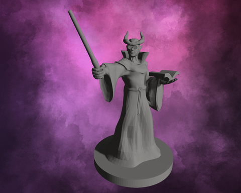 3D Printed Miniature - Tiefling Wizard with Glasses