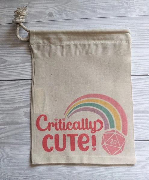 Large Dice bag - Critically Cute